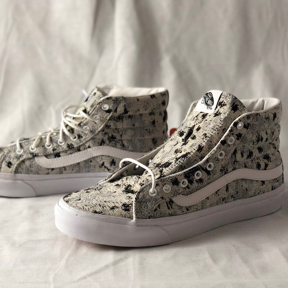 Vans SK8-Hi Slim Italian Weave/Abstract True White Shoes - Picture 5 of 7